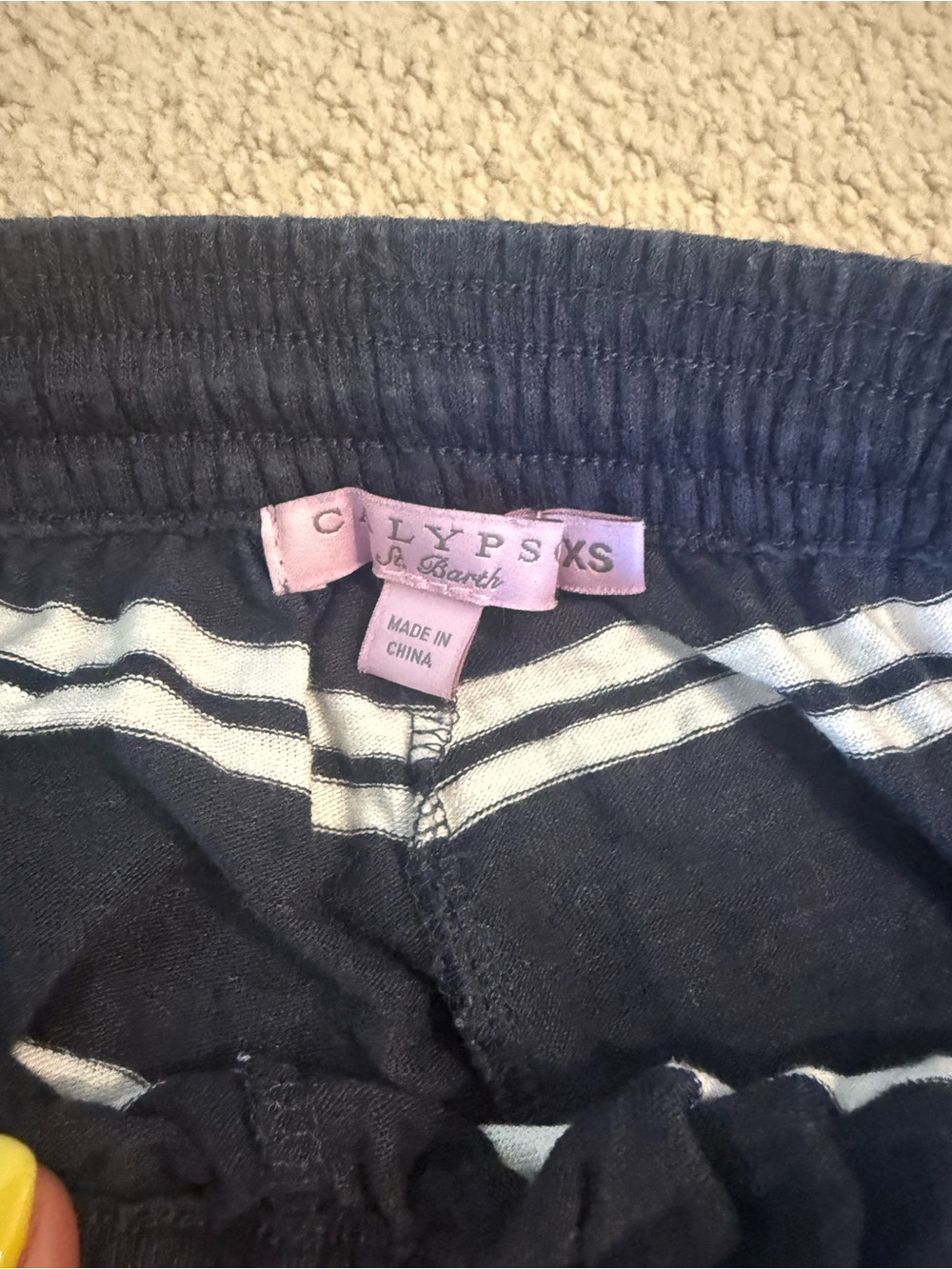 Calypso St. Barth Navy and White Striped Kids Shorts